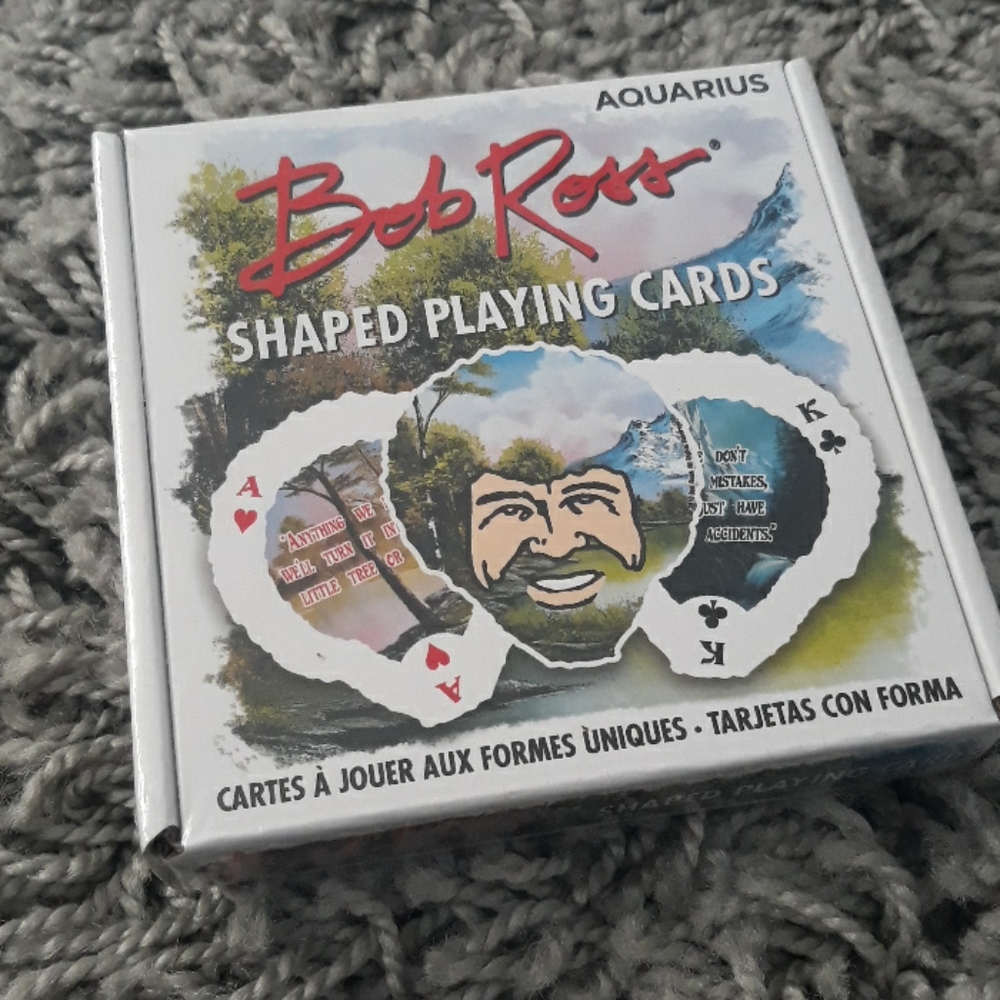 Bob Ross shaped deck of playing cards new Aquarius